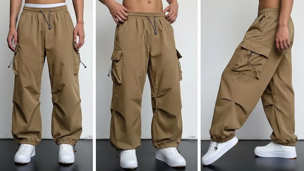Baggy Khaki Cargo Street Pants