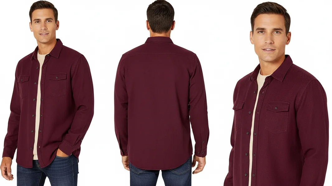 Slim‑Fit Plaid Flannel Shirt