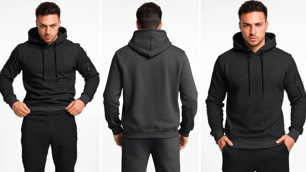 Athletic Black Sweatsuit Set