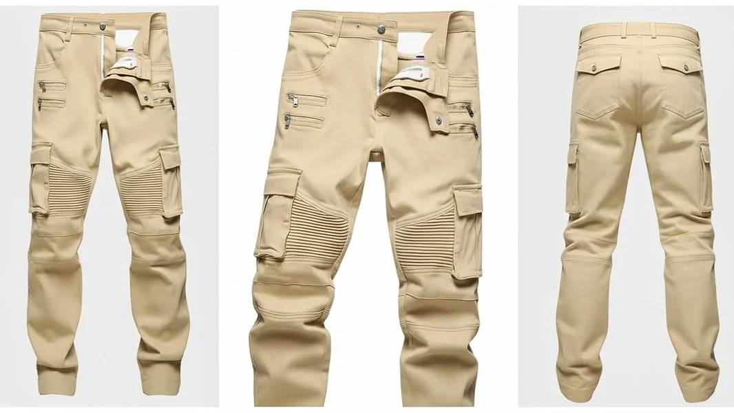 Biker-Detail Straight Jeans