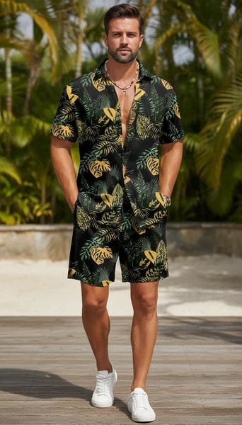COOFANDY Hawaiian 2-Piece Set – Perfect Beach & Vacation Outfit Idea for Men