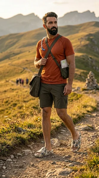 Casual Comfort Staple: Cloud Slides in Modern Men’s Outfit Ideas
