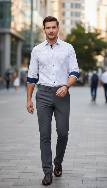 Bold Smart-Casual Statement Alex Vando Printed Dress Shirt