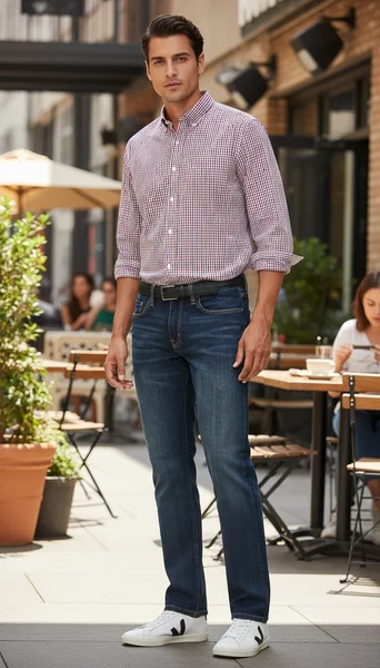 Modern Comfort Fit: Styling Amazon Essentials Athletic-Fit Stretch Jeans for Men’s Outfits