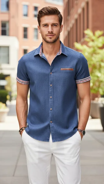 Smart Casual Made Easy: Styling the COOFANDY Short Sleeve Denim Shirt for Men’s Outfits