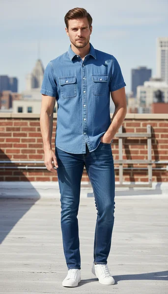 Western-Inspired Summer Style: Styling the Short Sleeve Denim Cowboy Shirt for Men