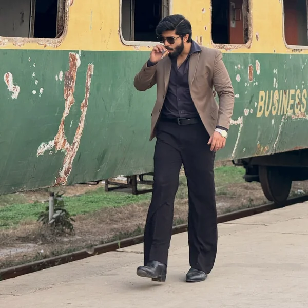 Black Shirt Black Flare Pants with Blazer Men