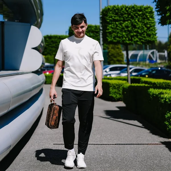 White T-Shirt Black Pants Casual Outfit Men